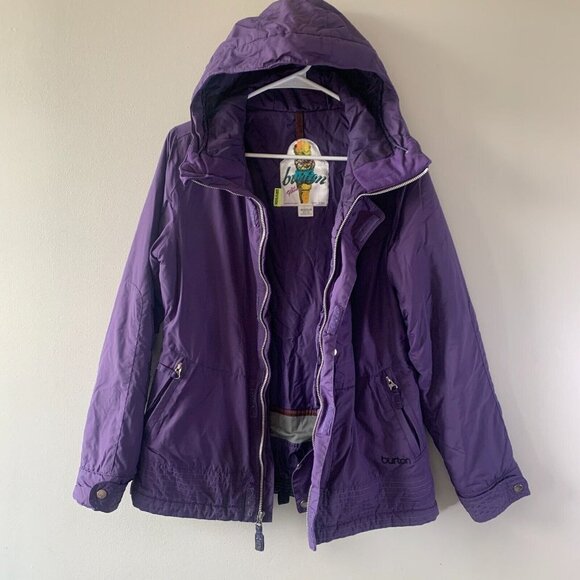 Burton Dryride Ski Snowboard Jacket Coat w/hood Women's Sz M Purple Cool Flavors - Picture 12 of 15